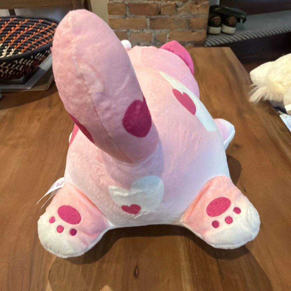 aphmau MeeMeow pink & white hearts cat plush stuffed animal valentine 12" NWT - Picture 7 of 7